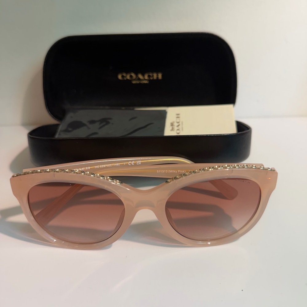 Coach Women's Milky Pink Sunglasses - Picture 2 of 5